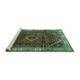 thumbnail image 2 of Ahgly Company Machine Washable Indoor Square Persian Turquoise Blue Traditional Area Rugs, 3' Square, 2 of 4