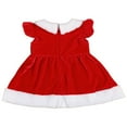 thumbnail image 2 of Robe en Velours de Noël pour Filles à Manches Courtes, Robe Patchwork, 2 of 6