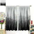 thumbnail image 3 of Forest Blackout Curtains Mountains Trees in The Fog Forest Nature Landscape Black Gray Art Printed for Living Room Bedroom Decor Rod Pocket Window Drapes 2 Panels 42x63in, 3 of 6