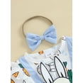 thumbnail image 6 of aturustex Toddler Baby Girls Easter Outfits 0 3M 6M 9M 12M 18M Infant Short Sleeve Rompers A-line Dress Rabbit Carrot Embroidery Bodysuits Skirt Hem Cl Summer Daily Clothes for Holiday Party, 6 of 7