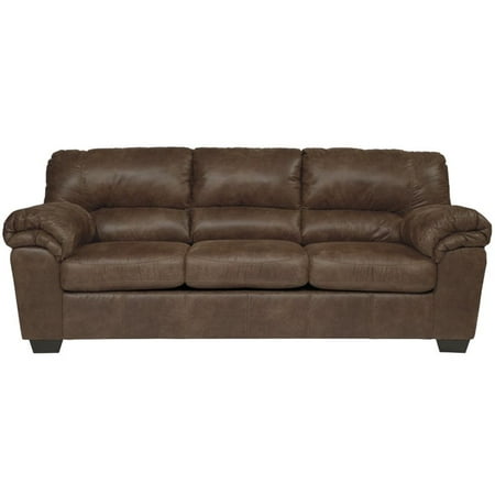 Espresso Faux Leather Sofa - Kingfisher Lane Faux Leather Sofa in Coffee