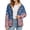 American Flag Star Swirl, variant on Blue Forest Toile De Jouy Print Fleece Jacket for Women with Pockets Lightweight Button Down Coat 2026 Winter Fall Outerwear Warm Outdoors Jackets Cozy Fuzzy Jackets for Hiking Travel, 3XL