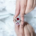 thumbnail image 5 of Rosec Jewels Lab Grown Ruby Engagement Ring with Halo - Round Ruby Ring for Women - AAAA Quality Certified - with Jewelry Box, 14K White Gold, US 12.00, 5 of 9