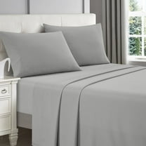 Lanco Premium 4 Piece Sheet Set, Bed Size: Queen, Bamboo Cooling, Solid Color, Light Grey