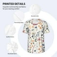 thumbnail image 3 of Rateoe Watercolor Floral Pattern Men’s Baseball Short Sleeve Polo Shirt, Midweight Men's Shirt Golf Shirt Polo Shirts Quick Dry Short-XX-Large, 3 of 7