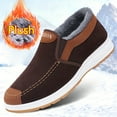 thumbnail image 4 of Men's Winter Snow Boots with Plush Lining & Ankle - Slip-On/Drop-Lock Closure, Ankle-High Traction Tread (PU Sole) for Ice & Snow - Casual Hiking, Outdoor Shoes - Warm Brown/Black Booties, 4 of 8