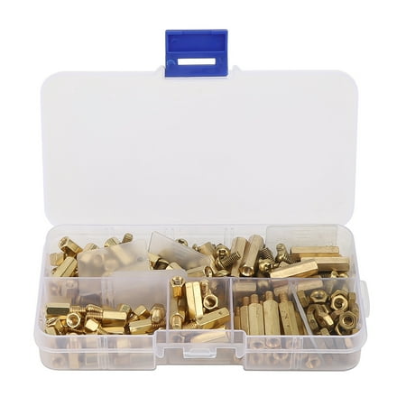 

Toma 180pcs M4 Brass Standoff Spacer High Hardness Pillar Nut Screws Spacer Multifunctional Male Female Hex Pillar Set for Indoor Outdoor