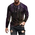 thumbnail image 2 of Blusas y camisas de manga larga con cuello redondo para hombre, blusa informal de manga larga con cuello redondo y estampado., 2 of 5