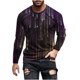 thumbnail image 2 of Blusas y camisas de manga larga con cuello redondo para hombre, blusa informal de manga larga con cuello redondo y estampado., 2 of 5