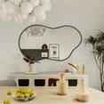 thumbnail image 4 of TEWLOSS Irregular Wall Mirror 36"x20" Cloud Shaped Mirrors for Bathroom, Black Aluminum Alloy Frame, 4 of 12