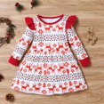 thumbnail image 1 of YEEDISON Baby Dress Children's Dress Autumn and Winter Children's Fashion Long Sleeve Christmas Elk Print Dress 18M-6Y, 1 of 4