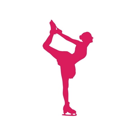 ND104HP Ice Skater Skating On Right Leg Decal Sticker | 5.5-Inches By 2.8-Inches | Car, Truck Van SUV Laptop Macbook Decal | Hot Pink (Best Suv For Long Legs)