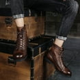 thumbnail image 5 of Men's Ankle Boots Hiking Boots Chelsea Boots Breathable Leather Lightweight Black Brown Boots, 5 of 6