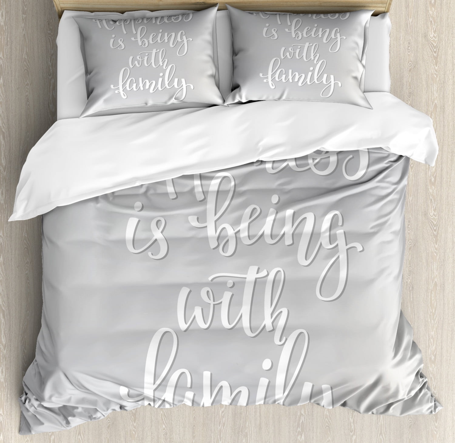 Family Duvet Cover Set King Size, Positive Family Themed Message