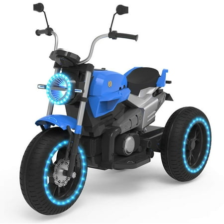 Riding Heel - HOVERHEART Kids 3 Wheels Electric Tricycle Ride on Motorcycle 6V Battery Powered (Blue)
