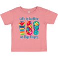 thumbnail image 3 of Inktastic Life Is Better Flip Flops Girls Baby T-Shirt, 3 of 5