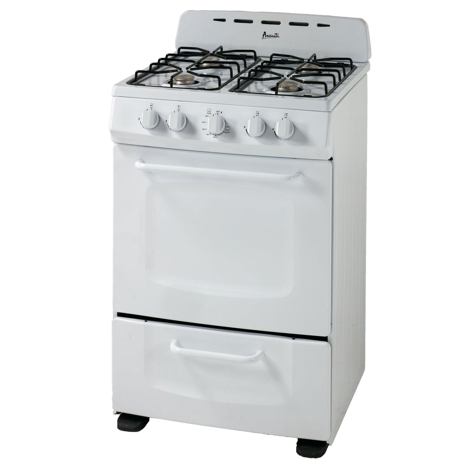 Avanti 24" Gas Range Oven with Solid Metal Door, in White (GRO24P0W)