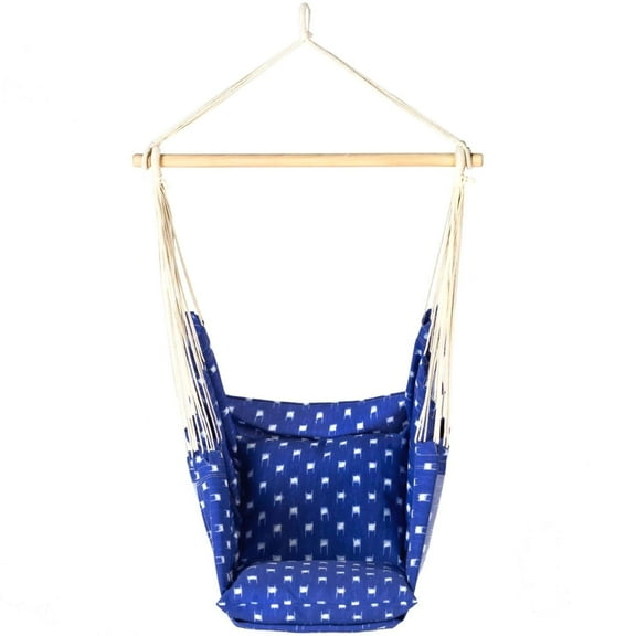 Castaway Living Deluxe Pillowtop Single Swing With Quick Dry Fabric - Blue Dobby Weave