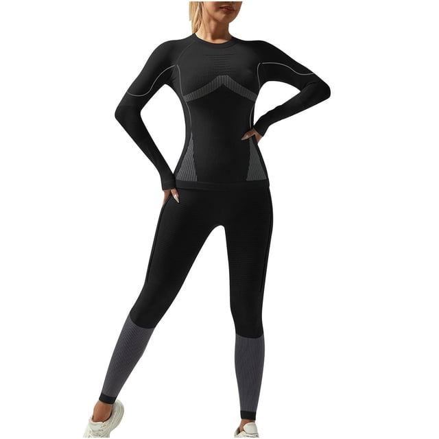 Women's Thermal Underwear Set, Base Layer For Skiing & Cold Weather, Moisture-Wicking & Breathable Long John Top And Pants