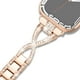thumbnail image 3 of Compatible con Apple Watch Band de acero inoxidable compatible con /41/40/38 mm para mujeres y hombres, correa de repuesto delgada para Apple Watch Series 7/SE/6/5/4/3/2/1 (oro rosa) Rojo Verde, 3 of 5