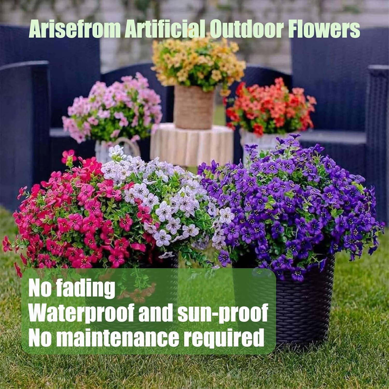 Yocowell Artificial Flowers, No Fading No Odor, Intrinsici Flowers,UV Resistant Artificial Flowers for Spring/Summer/Antumn Decor, No Maintenance