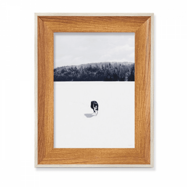 Dog Pet Animal Snow Photo Desktop Wooden Photo Frame Display Picture Art Painting Multiple Sets