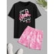 thumbnail image 3 of Conjunto de verano de 2 piezas con estampado de oso de dibujos animados para hombre, camiseta informal de cuello redondo para uso diario, pantalones cortos de playa para hombre para deportes al aire l, 3 of 5