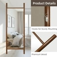 thumbnail image 3 of 63"x24" Wood Full Length Mirror Ladder Rectangle Floor Mirror, Walnut, 3 of 4