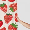 thumbnail image 3 of Awypu Bathroom Shower Curtain Set with Hooks Waterproof Multiple Sizes Strawberry Illustration Japanese Tile Flat Illustration White, 3 of 7