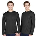 thumbnail image 7 of Team 365 Men's Zone Performance Long Sleeve T-Shirt, 100% Polyester Interlock Crewneck Tee Shirts (Black , L), 7 of 7