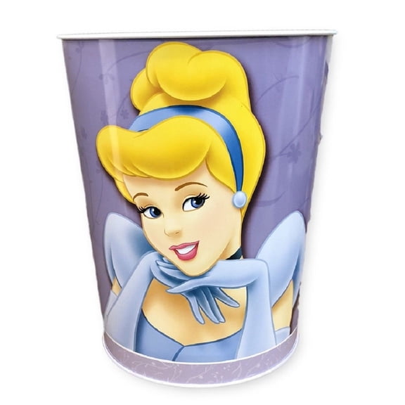 Tin Box Company Princess Cinderella Aurora Tin Wastebasket Trash Can Bin 9 Capacity