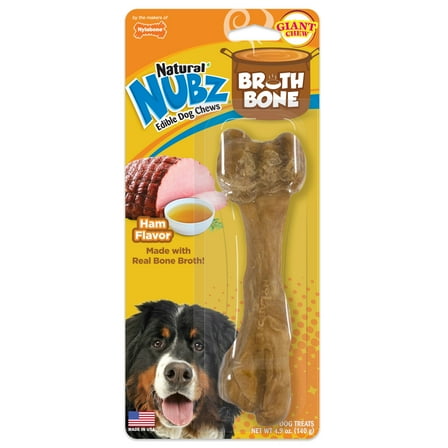 Nylabone Nubz Bone Broth Dog Chew Treats Ham Large/Giant - Up to 50 lbs. (1 Count)