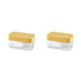 thumbnail image 3 of Ounissouiy Ice Cube Mold Maker Tapa Caja de almacenamiento Bar Cocina Funda de silicona Fiesta Amarillo/Presionando 2Conjunto, 3 of 6