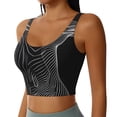 thumbnail image 2 of Fotbe Geometric Lines Dog Art Sujetador Deportivo Largo sin Aros para Mujer con Almohadillas y Soporte Medio, Transpirable y Absorbente, Camiseta Tipo Chaleco o Tank Top-Small, 2 of 8