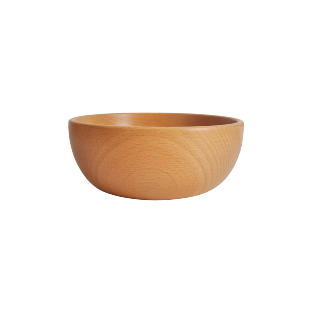 Natural Beech Wood Round Serving Bowl,Individual Salad Bowl, Soup Bowl, Fruits Bowl, BPA Free