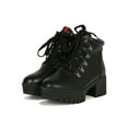 thumbnail image 5 of Women D-Ring Lace Up Lug Chunky Booties 19364, 5 of 6