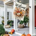 thumbnail image 3 of Fall Floral Pumpkins House Flag 28x40 Inch Double Sided for Outside Large Welcome Burlap Autumn Mason Jar Holiday Yard Decoration CF1548-40, 3 of 6