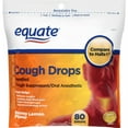 Equate Menthol Honey Lemon Flavor Cough Drops, 80ct