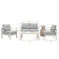 thumbnail image 5 of Superjoe Outdoor Aluminum Furniture Set 4 Pcs Patio Sectional Chat Sofa Conversation Set with Table,White, 5 of 7