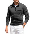 thumbnail image 2 of Men's Polo Shirts Casual Short Sleeve 2026 Button Stylish Summer T Shirt Color Block Golf Slim Fit Shirts with Collar, XL, 2 of 5