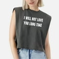 thumbnail image 2 of EcoLoom I Will Not Love You Long Time Cap Sleeve Muscle Crop Top Funny Sleeveless Baby Shirt Navy-L, 2 of 5
