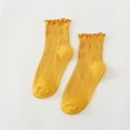 thumbnail image 2 of XIAQUJ Womens Socks with Ruffled Hem And Low Ankle Lace Sock Slippers Orange One Size, 2 of 3