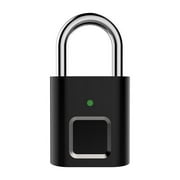 Eleanos New, USB Charging Fingerprint Smart Padlock Metal Digital Smart Door Lock Keyless Identification Lock 0.5 Seconds Unlock Luggage Lock