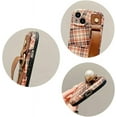 thumbnail image 3 of Compatible with iPhone Case,Splice Plaid Checkered Design Wristband [Compatible with Wireless Charging] Camera Lens Protection Soft Shockproof Cover Phone Case (Red,iPhone 12), 3 of 6