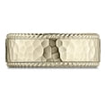 thumbnail image 5 of Benchmark� 14k Gold 8mm Comfort-fit Rope Edge Hammered Finish Design Wedding Band Ring, 5 of 9