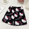 thumbnail image 1 of Pantalones cortos deportivos de franela Sanrio Hello Kitty para mujer, de verano, kawaii, suaves, rosas, con diseño de gato KT, de forro polar coral con dibujos animados., 1 of 6