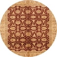 thumbnail image 1 of Ahgly Company Indoor Round Abstract Orange Oriental Area Rugs, 6' Round, 1 of 6