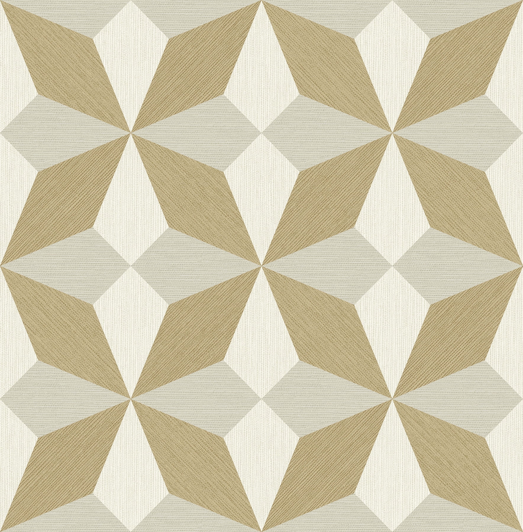 Decorline Textured Geometric Beige Metallic Gold Feature Wallpaper Fine Décor