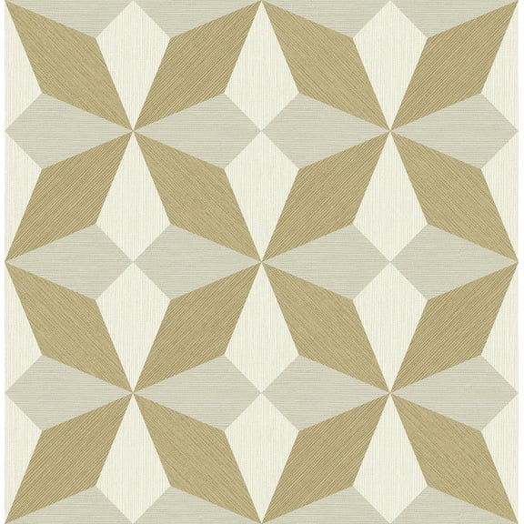 Decorline Valiant Gold Faux Grasscloth Mosaic Wallpaper