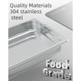 thumbnail image 4 of 6 Pack Hotel Pans,2.5" Deep Full Size Steam Table Pans,Full Size Food Pan,Half Size Hotel Pans[NSF Certified],Catering Food Pan Commercial Stainless Steel, Handle + Lid, 4 of 7